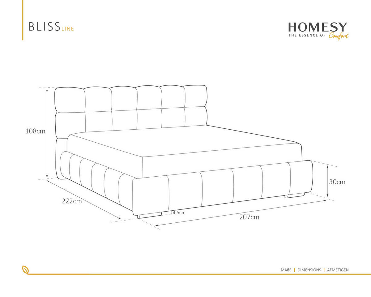 POLSTERBETT Bliss 180 x 200 cm mit Bettkasten und Lattenrost, Taschenfederkernmatratze mit Kokos 20cm - dunkelgrau - Dunkelgrau, Holz (180/200cm) - Homesy