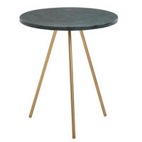 BEISTELLTISCH rund KAJSA echter Marmor - Goldfarben, Stein (38/38/44cm) - tinkaro