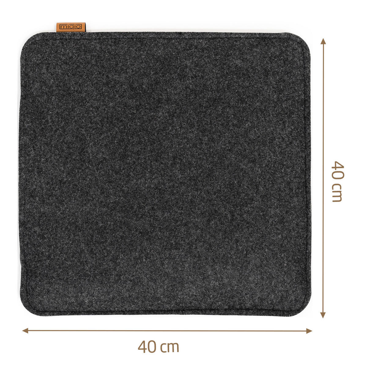 SITZKISSEN mit Antirutschnoppen 4er-Set - Dunkelgrau, Textil (40/40/2cm) - Miqio Design