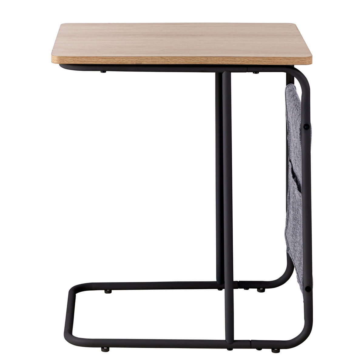 BEISTELLTISCH - Eiche Dekor / Schwarz - Eichefarben/Schwarz, Holzwerkstoff/Kunststoff (48/37/56cm) - home24