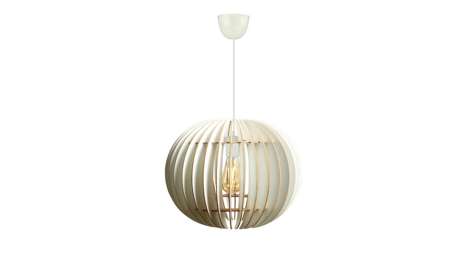 HÄNGELAMPE BOLZANO Weiß Holz - Weiß, Holz (36/36/70cm) - KAWOLA