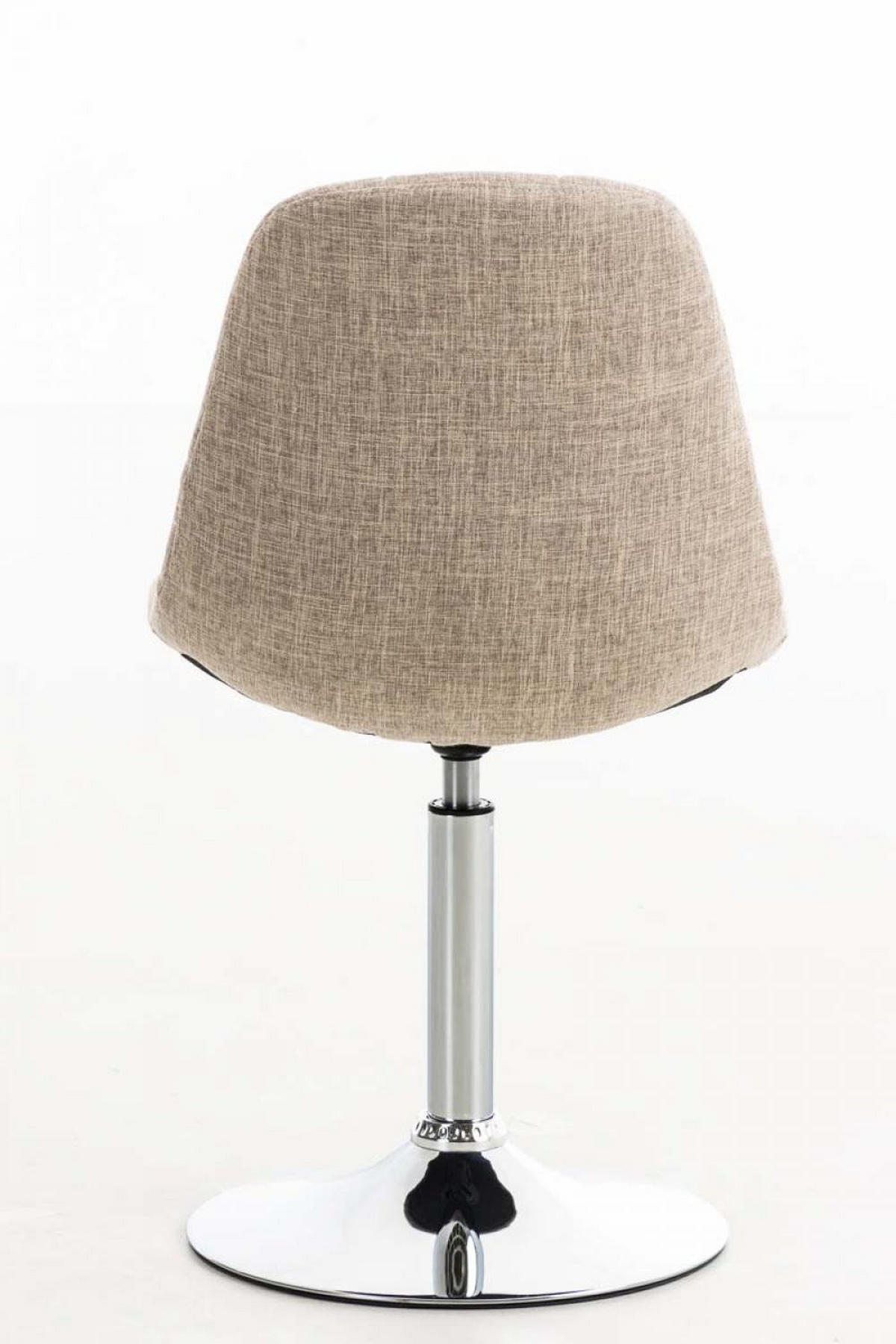 DREHSTUHL Stoff creme - Chromfarben/Creme, Textil/Metall (48/84/52cm) - CLP