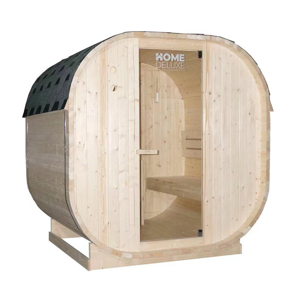 OUTDOOR SAUNA CUBE L - L - Braun, Holz (192.8/194/180cm) - Home Deluxe