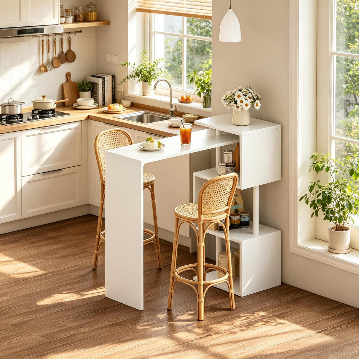 BARTISCH DE-37230 mit 3 großen Regalen Weiß - Weiß, Holzwerkstoff (97.5/38/100cm) - ComfortXL