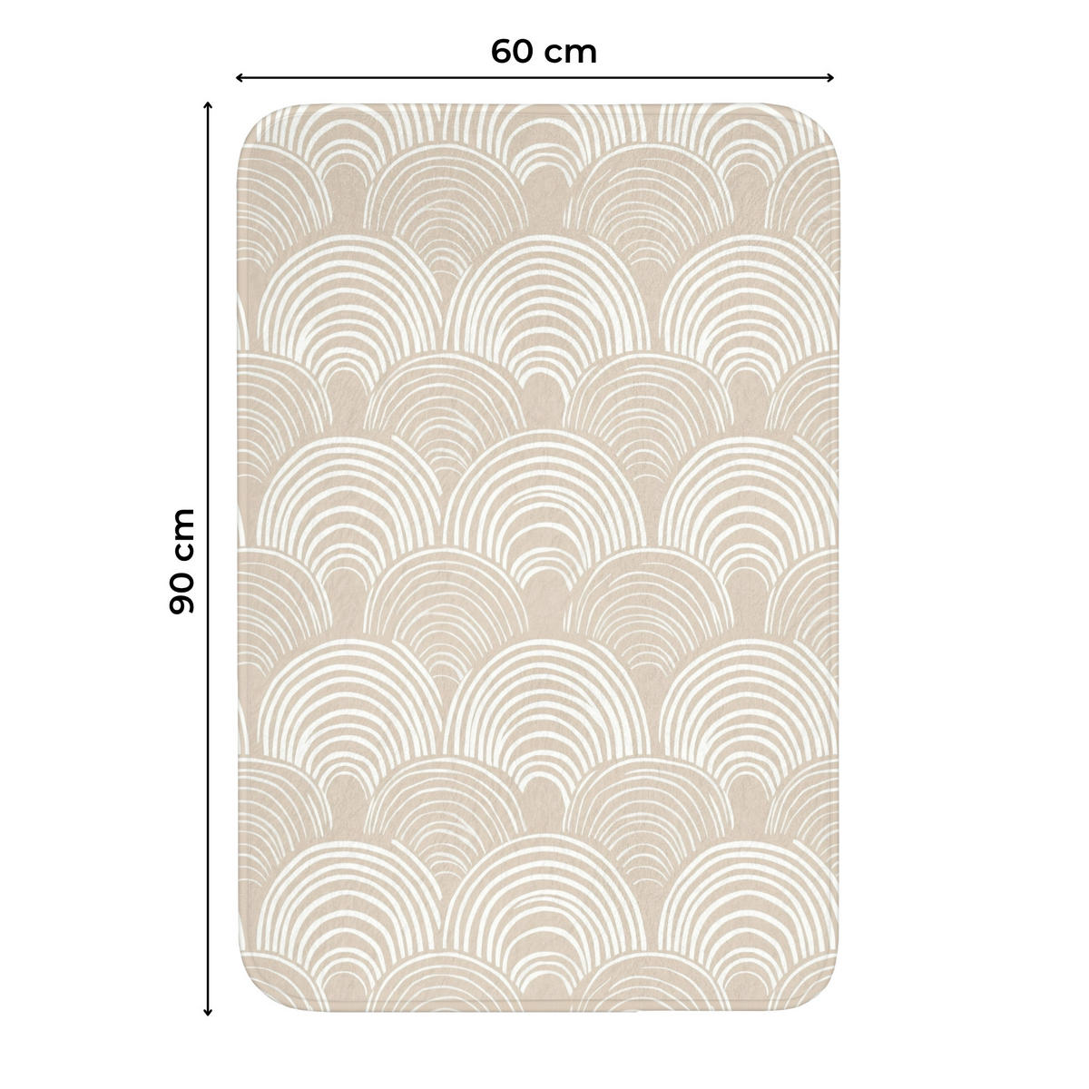 WC PŘEDLOŽKA Vlny - Textura - Béžová 60x90 cm - kašmírová, textil/plast (60/1cm) - OnlyWow