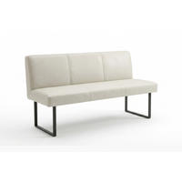 ESSZIMMERBANK ELEEN Hellgrau Leder - Hellgrau, Leder (143/85/69cm) - KAWOLA