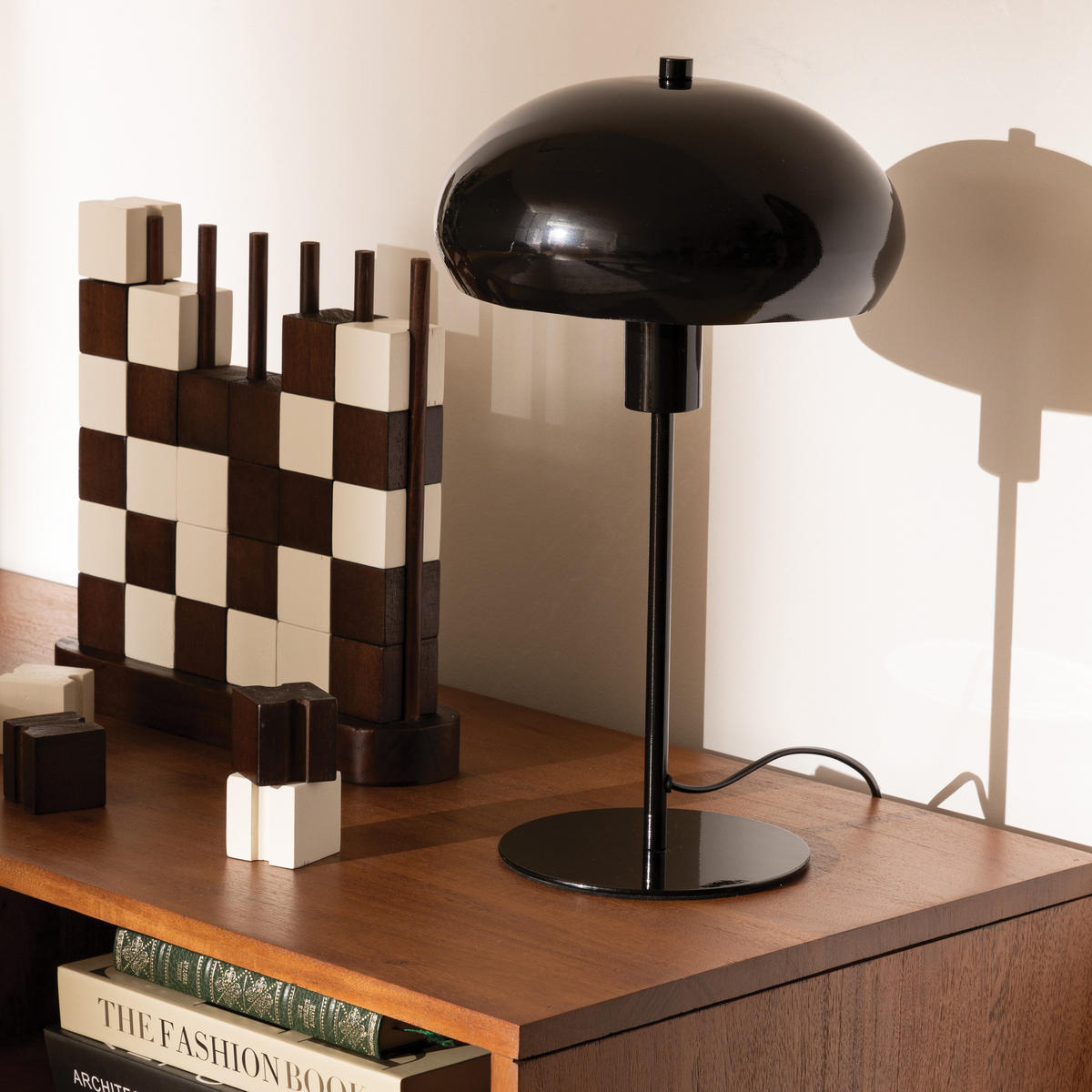 TISCHLAMPE Pilz Savio H. 38 cm - Schwarz, Metall (22/22/38cm) - Atmosphera Createur d´interieur