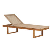 SONNENLIEGE - Braun - Rattan - Massivholz - 65 x 38 x 190 cm - Braun, Naturmaterialien/Holz (65/38/190cm) - home24