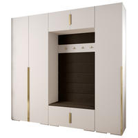 GARDEROBEN-SET 236,7/250/47 - Dunkelbraun/Goldfarben, Holz/Kunststoff (250/236.7/47cm) - Abiks Möbel