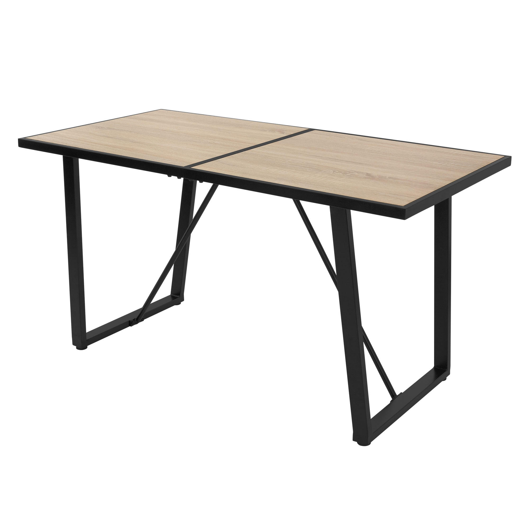 ML-DESIGN JÍDELNÍ STŮL 140 x 70 x 75 cm, obdélníkový, vzhled dubu, s kovovou konstrukcí
