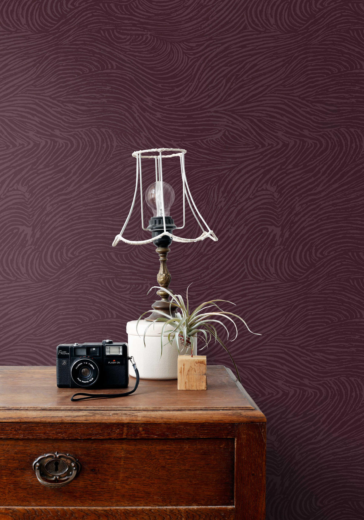 TAPETE 3d Wellenförmige Linien 53 cm x 10.05 m - Lila, Papier (53/1000cm) - ESTAhome