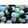 BÄLLE für Bällebad, Spielbälle, Plastikbälle für Kinder Set 50 pcs.: Mint/Grau/Blau/Schwarz - Robinienfarben, Textil (7/7/7cm) - MeowBaby