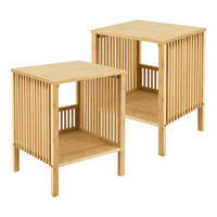 SATZTISCH-SET 2 TLG. Varde - Naturfarben, Holz (33/38.5/50cm) - [en.casa]
