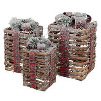 WEIHNACHT Geschenkset - Braun, Holz (25.5/42/25.5cm) - ECD-Germany