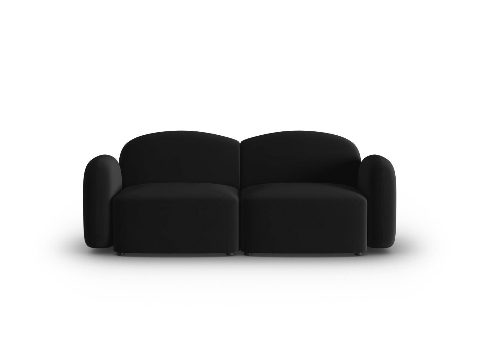 SOFA Blair aus Samt schwarz 2 Sitzplätze - Schwarz, Textil (87/80/194cm) - Micadoni