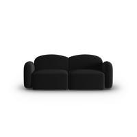 SOFA Blair aus Samt schwarz 2 Sitzplätze - Schwarz, Textil (87/80/194cm) - Micadoni