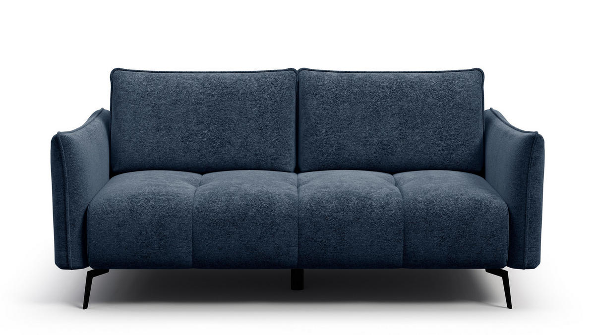 SOFA AERA 2,5-Sitzer, dunkelblau - Schwarz/Dunkelblau, Holz/Textil (187/89/96cm) - Courtois Laville