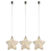 LED DEKOLEUCHTE Kreta Glas Weiß 3er Set - Weiß, Glas (15/15/67cm) - Globo Lighting