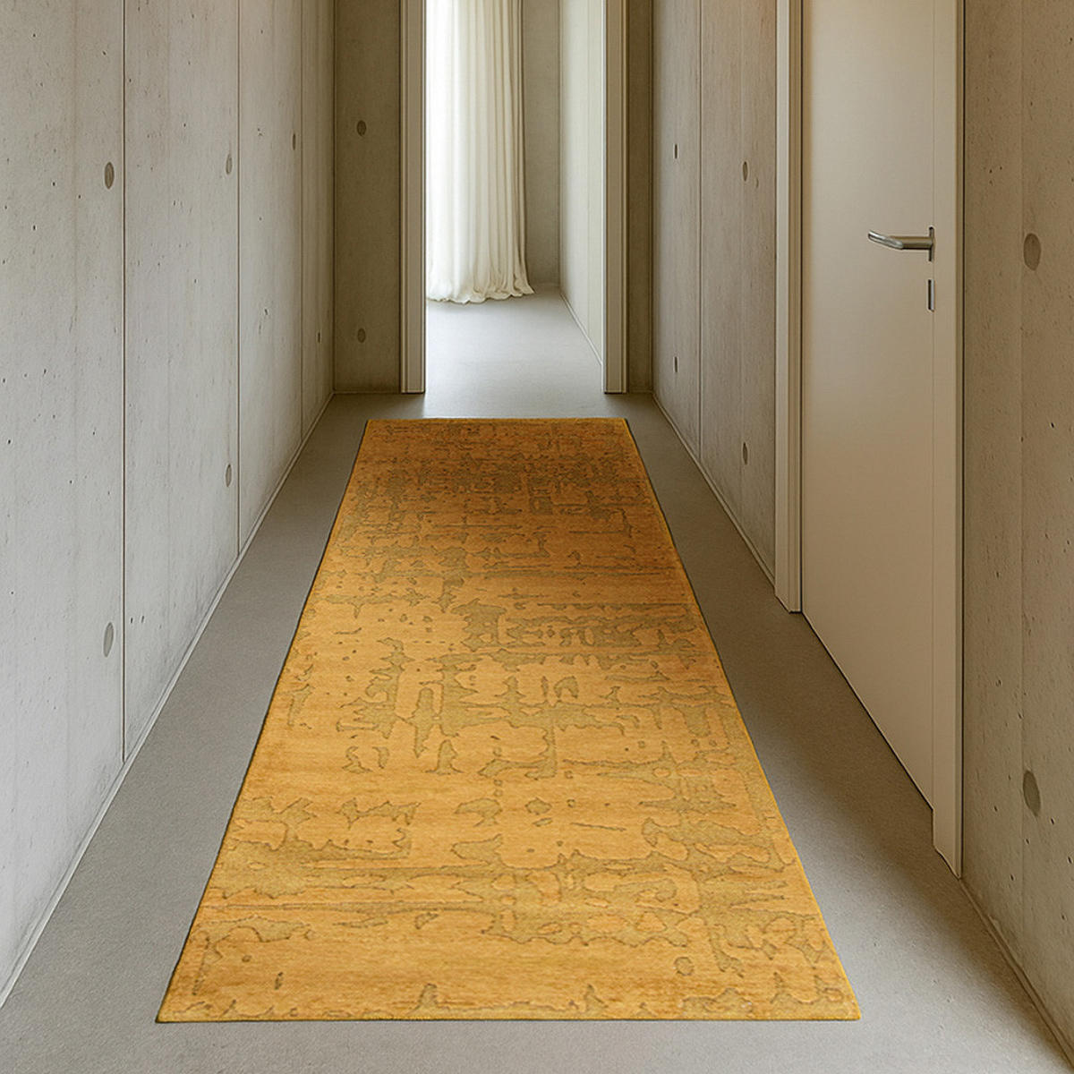 TEPPICH Madagascar Gold Structures Baobab 80/250 cm - Gelb, Kunststoff/Textil (80/250cm) - Louis De Poortere