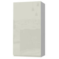 HÄNGESCHRANK Florence W4/50 Grau / RAL 1013 perlweiß HG 50 / 32,5 / 96cm - Türanschlag links - Weiß Hochglanz/Grau, Holz/Holzwerkstoff (50/96/32.5cm) - Feldmann-Wohnen