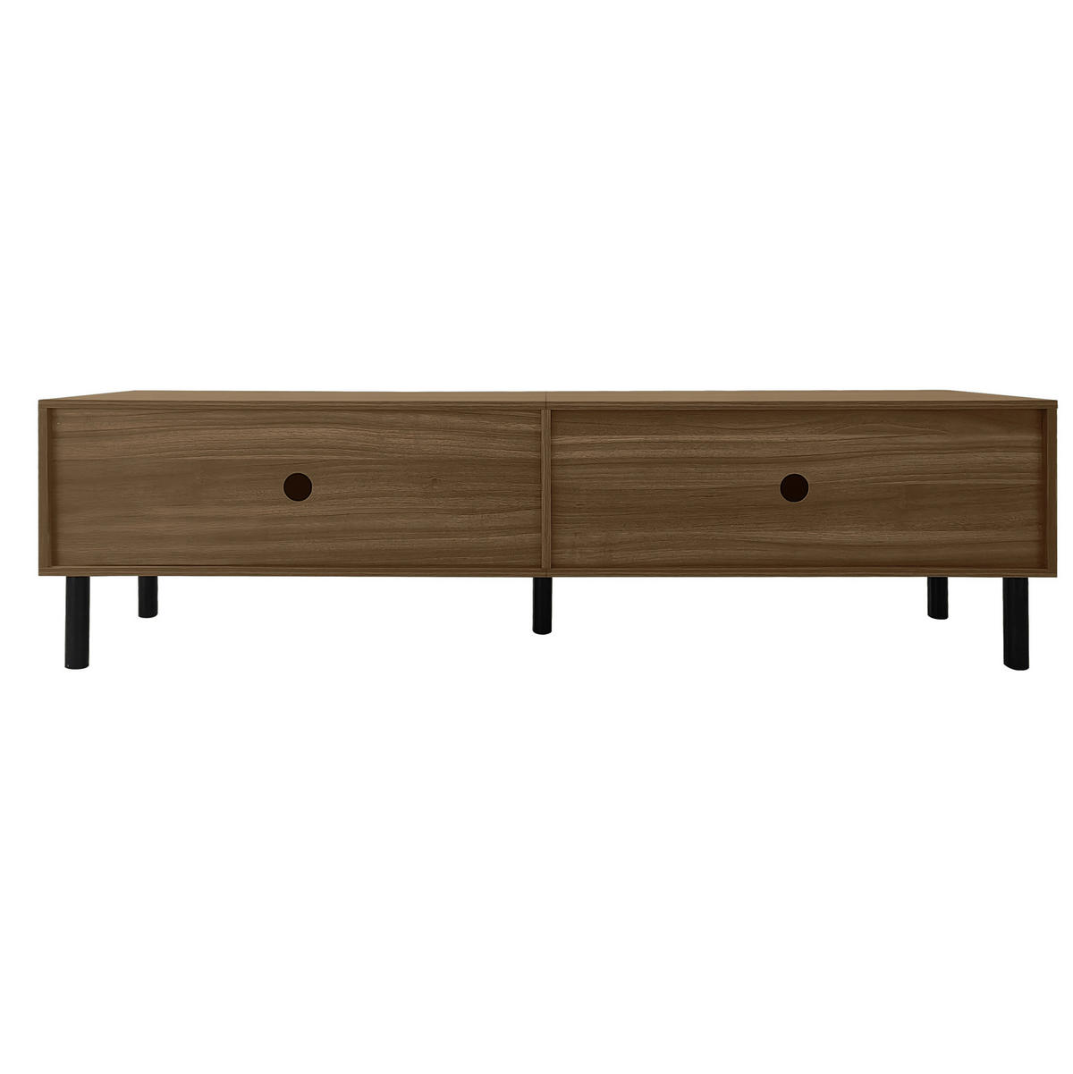 LOWBOARD 170/38/47.7 cm Schwarz/Natur aus Spanplatte mit 4 Türen - Schwarz, Holzwerkstoff (38/47/170cm) - OKMYHOME
