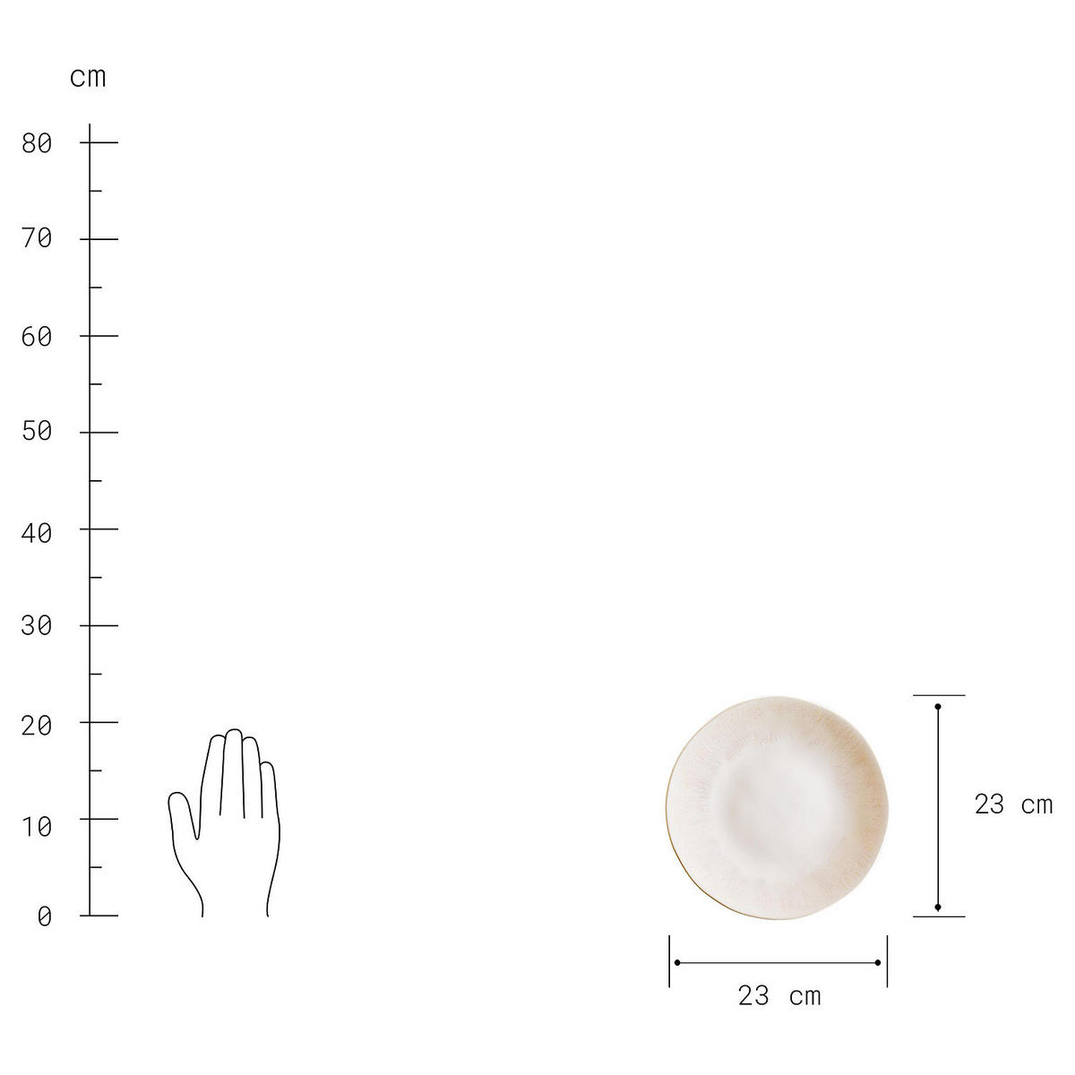 TELLER Atlantis 23 cm - Beige, Keramik (23/23/3cm) - Butlers