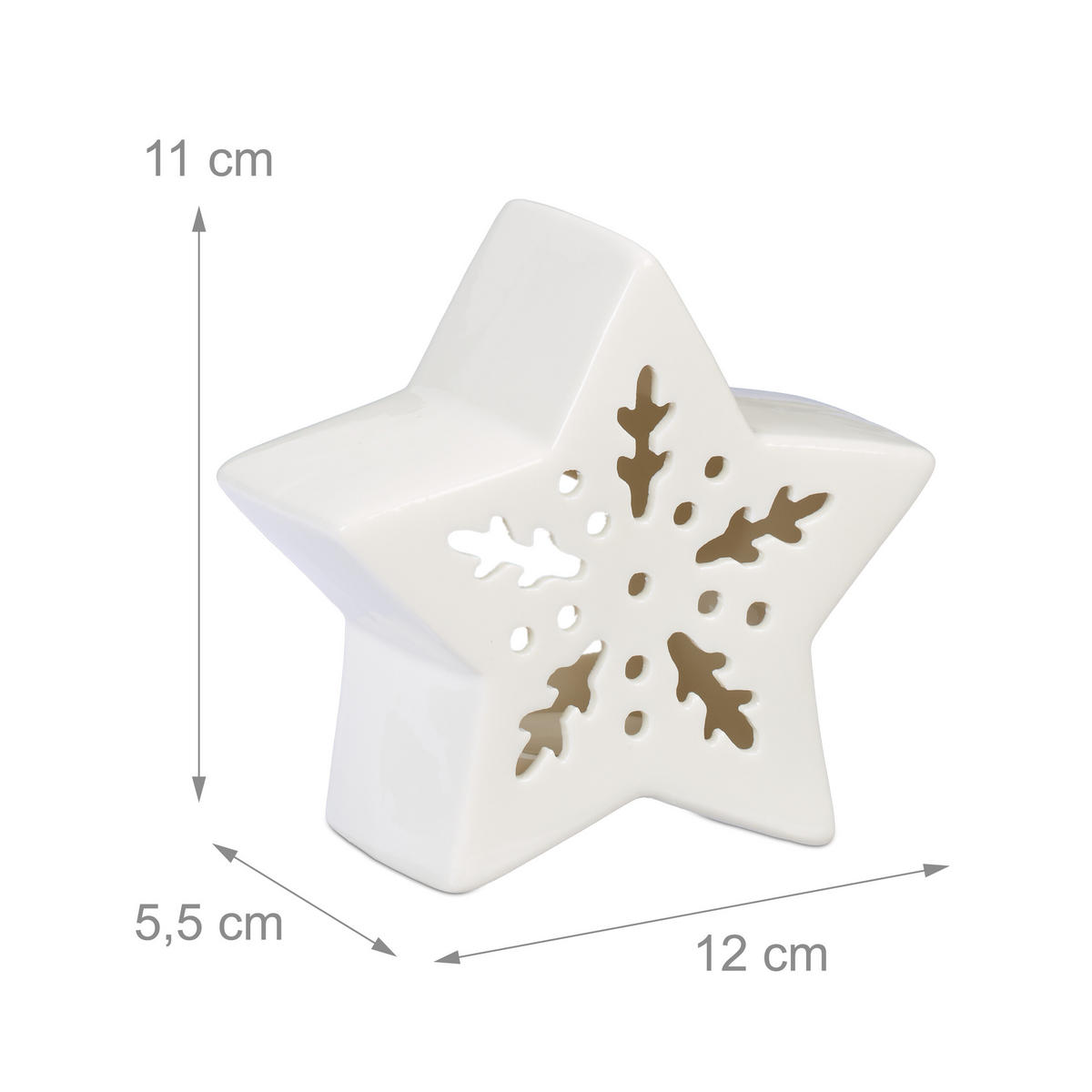 TEELICHTHALTER - Weiß, Keramik (11cm) - Relaxdays