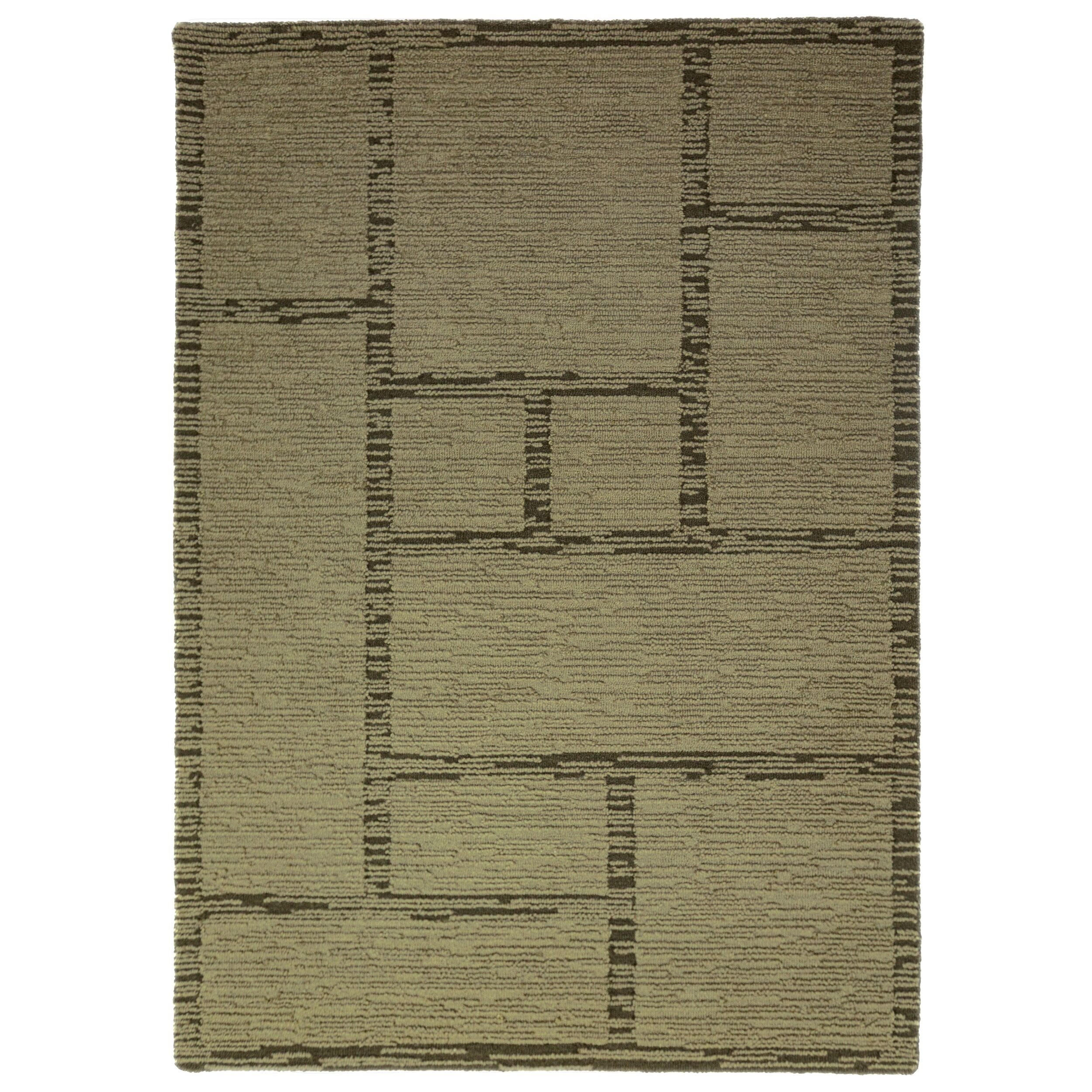 TEPPICH aus Wolle, handgetuftet, GANNEL, in Salbeigrün, Blockdesign, 200 x 290 cm - Grün, Textil (200/290cm) - KADIMA DESIGN