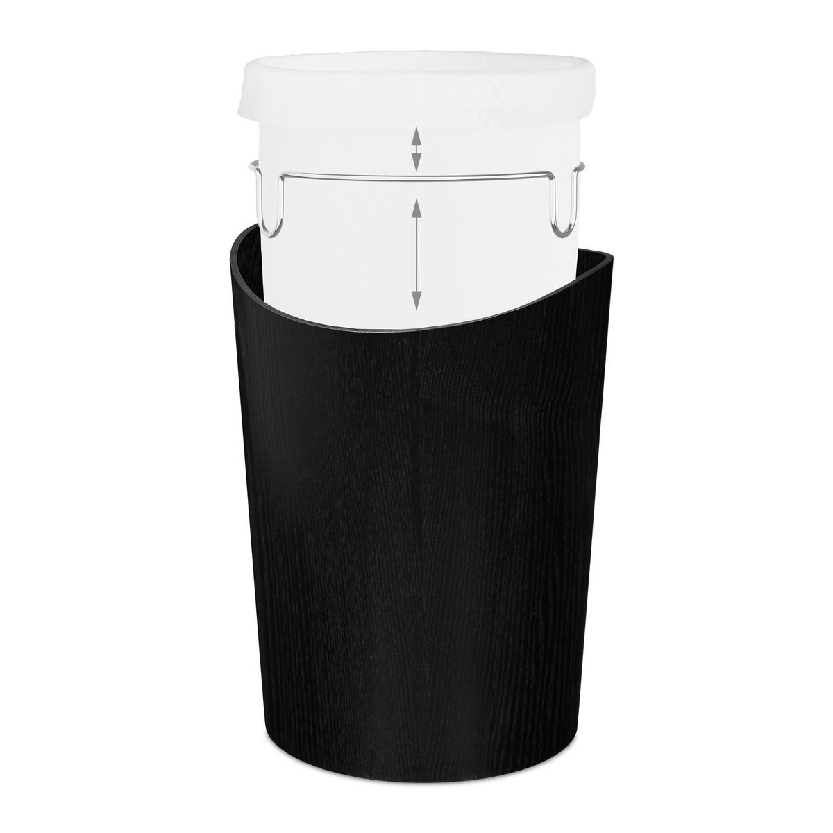 KÔŠ na papierový odpad - čierna, drevo (23/30/23cm) - Relaxdays