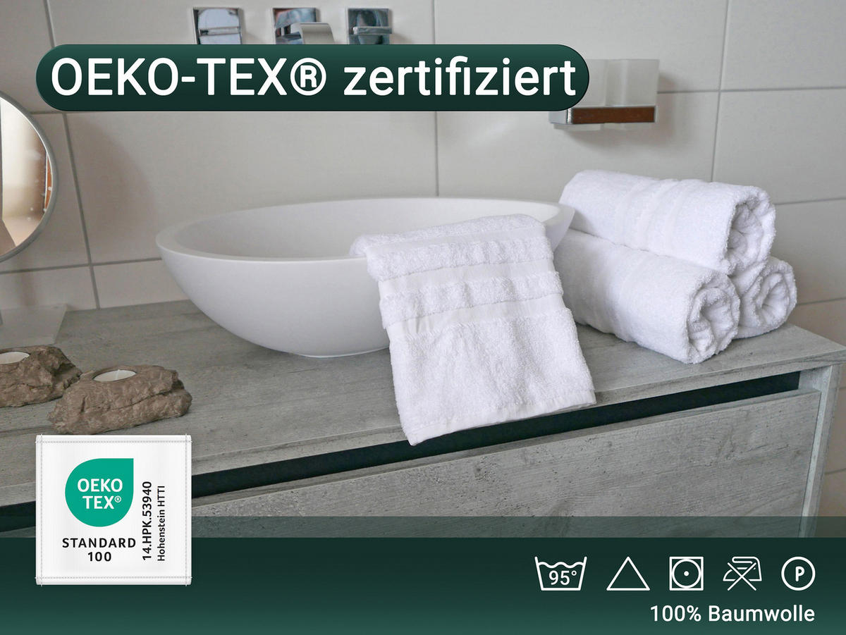 HANDTÜCHER, 10er-Set, 50x100 cm, 100% Baumwolle, Weiß - Weiß, Textil (50/100cm) - Zollner