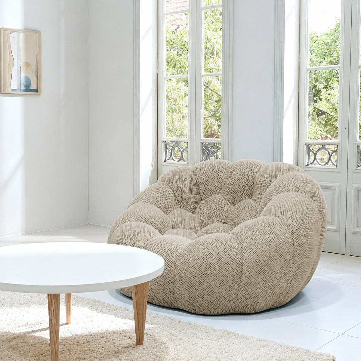 WOHNZIMMERSESSEL Cocoon 1-Sitzer - Sand - Beige, Textil (120/75/113cm) - COCO Living