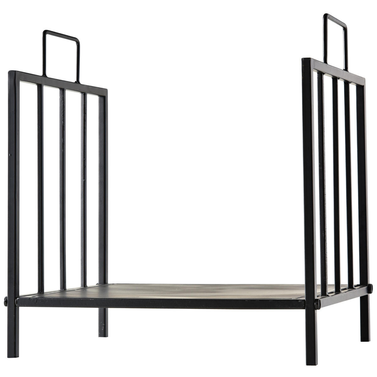 KAMINHOLZREGAL für innen 44,5 x 33 x 46,5cm Brennholzregal mit Griffe Metall - Schwarz, Metall (33/46.5/44.5cm) - Outsunny