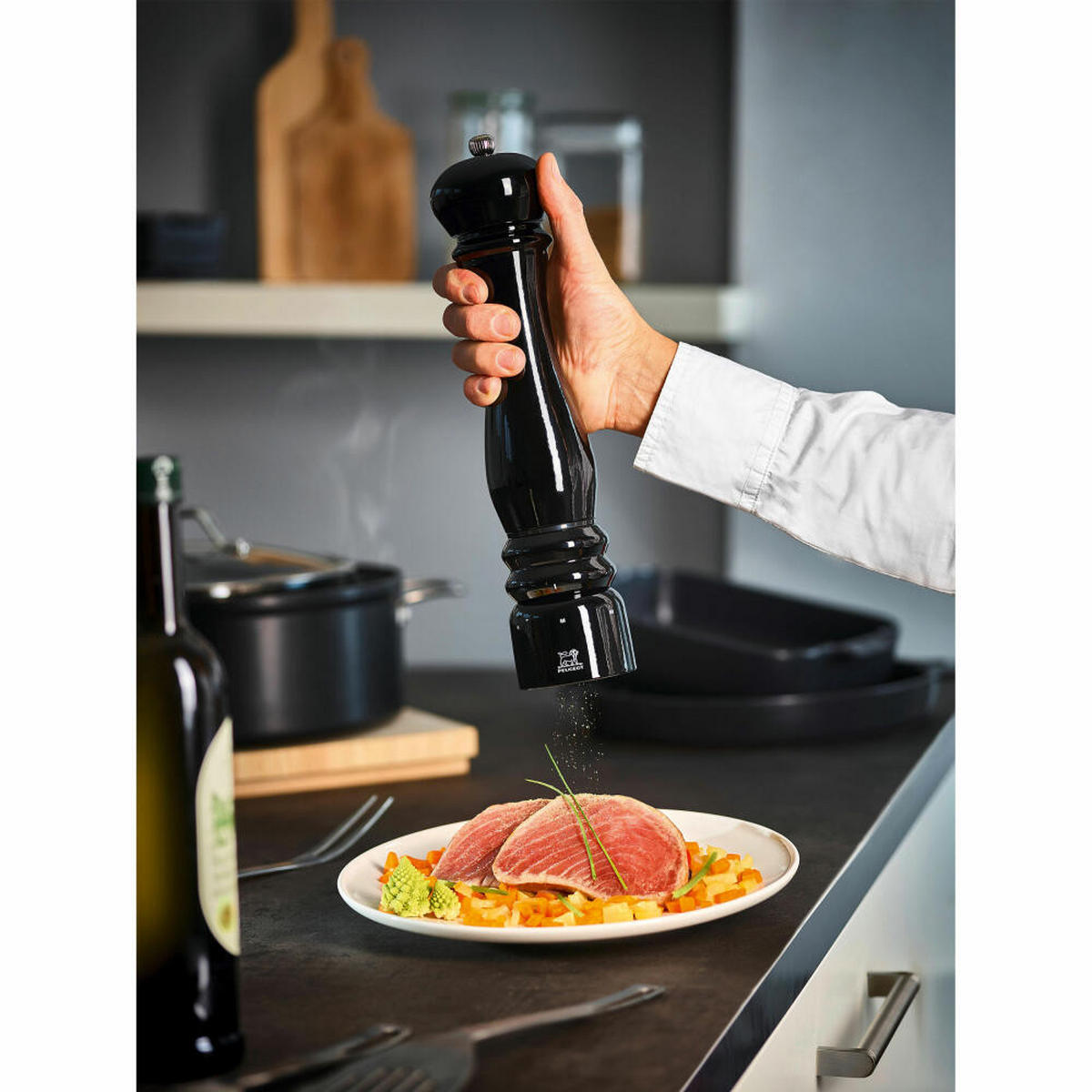 SALZMÜHLE Elektrisch Paris Électrique 34cm Buchenholz Stahlmahlwerk - Schwarz, Holz (7.3/34/7.3cm) - PEUGEOT