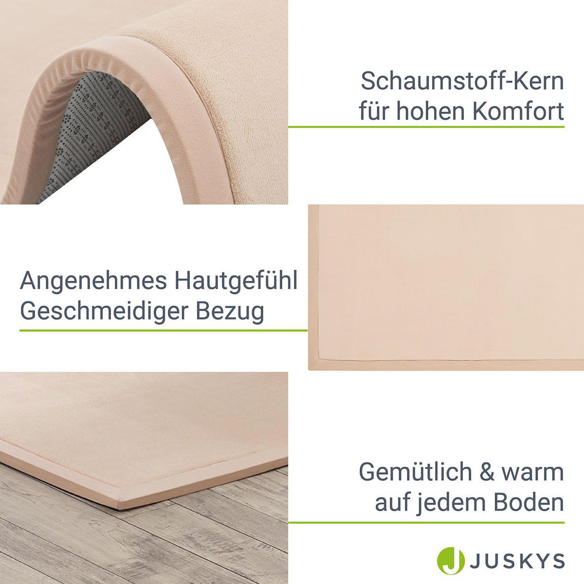SPIELMATTE Maila beige 180 x 120 cm - Beige, Textil (120/2/180cm) - Juskys