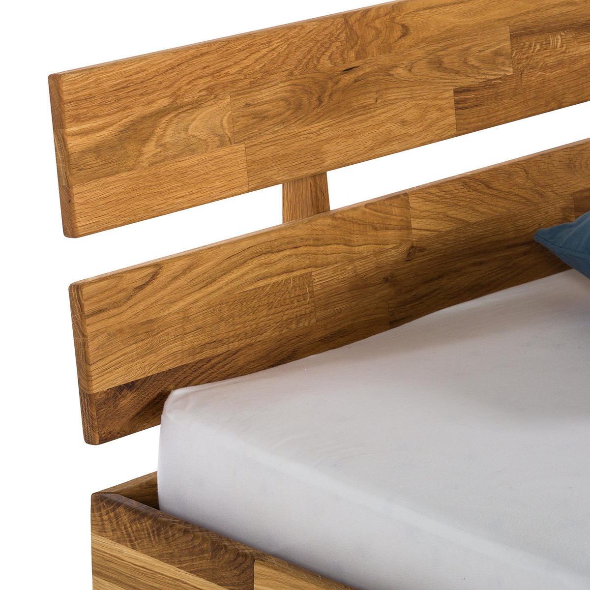 MASSIVHOLZBETT - Eiche massiv - Eichefarben, Holz (200/200cm) - home24