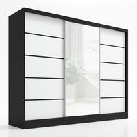 SCHWEBETÜRENSCHRANK 200 cm AURELIA 2 Farbe: Schwarz, Weiß - Schwarz/Weiß, Holzwerkstoff (200/215/60cm) - A&J MöbelLand