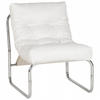 LOUNGESESSEL Weiß 60x76x73cm - Chromfarben/Weiß, Leder (60/76/73cm) - AlterEgo