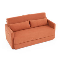 SCHLAFSOFA DE-33998 2-in-1 klappbar mit Seitentaschen Orange - Orange, Metall (92/82/165cm) - ComfortXL