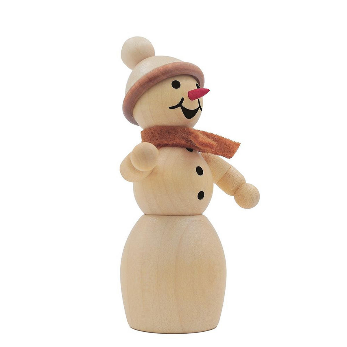 HOLZFIGUR Schneefrau mit Schal 9 cm - Multicolor, Holz (5/1/0.1cm)