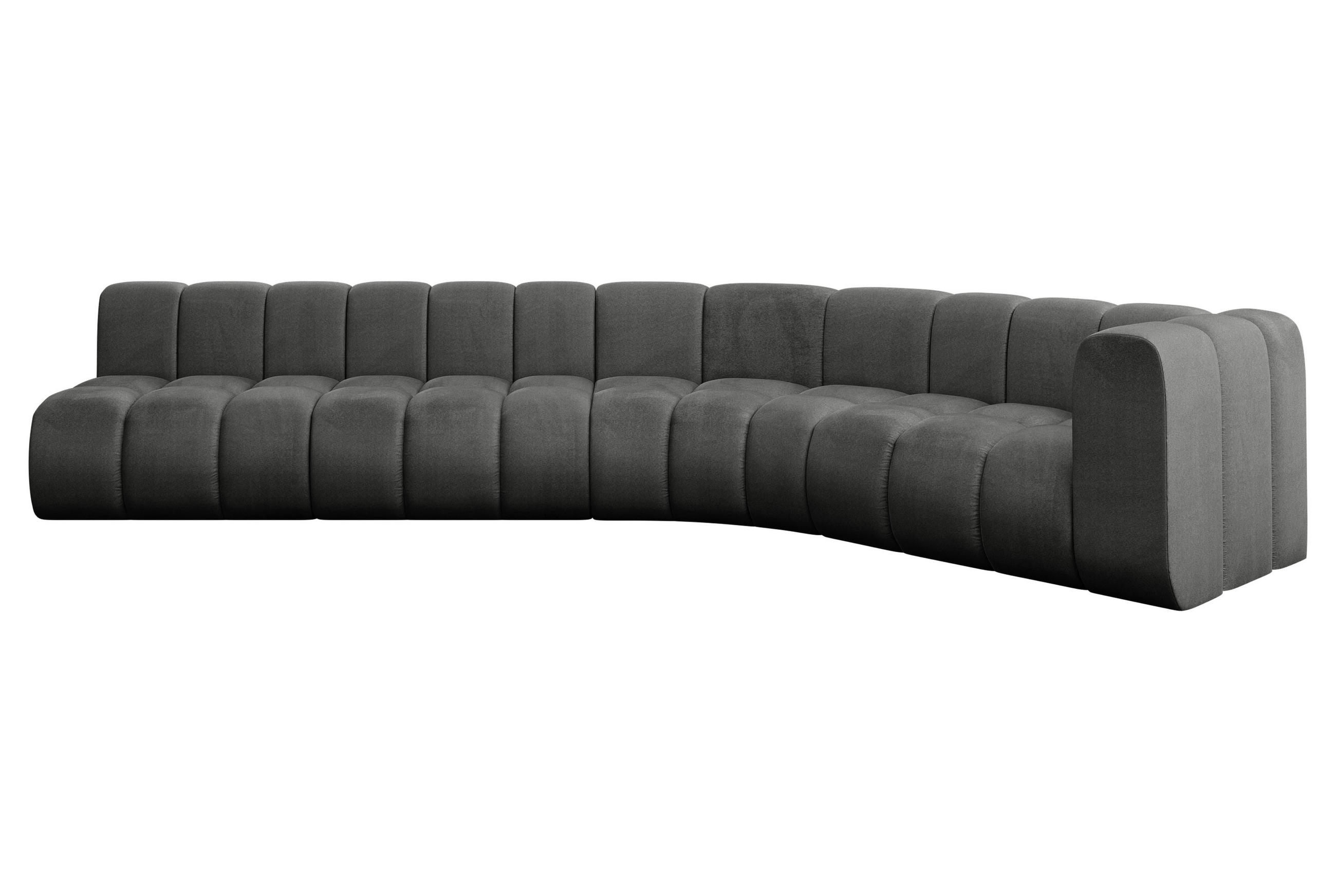 ECKSOFA modulares Sofa Karex-L2 - 399x194x70 cm Dunkelgrau - Dunkelgrau, Holzwerkstoff/Textil (399/194cm) - ALTDECOR