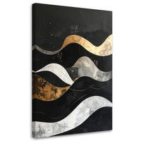 LEINWANDBILD Abstraktion 70x100cm - Schwarz, Textil (70/100cm) - Feeby