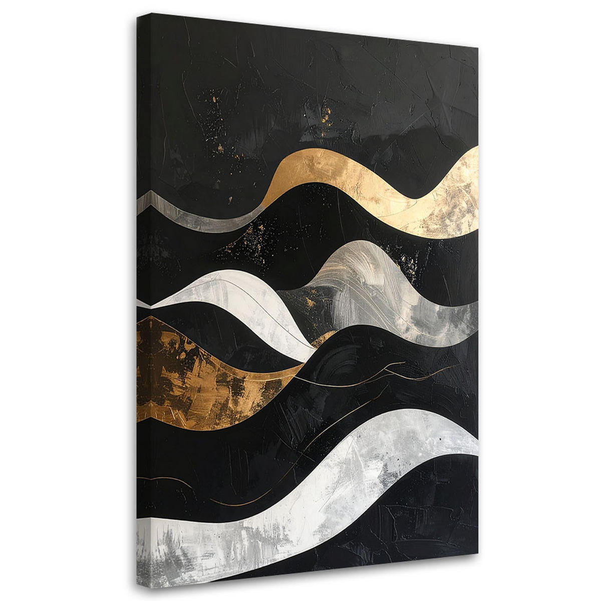 LEINWANDBILD Abstraktion 70x100cm - Schwarz, Textil (70/100cm) - Feeby