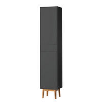 HOCHSCHRANK - Eichefarben/Grau, Holz/Holzwerkstoff (40/195/32cm) - home24
