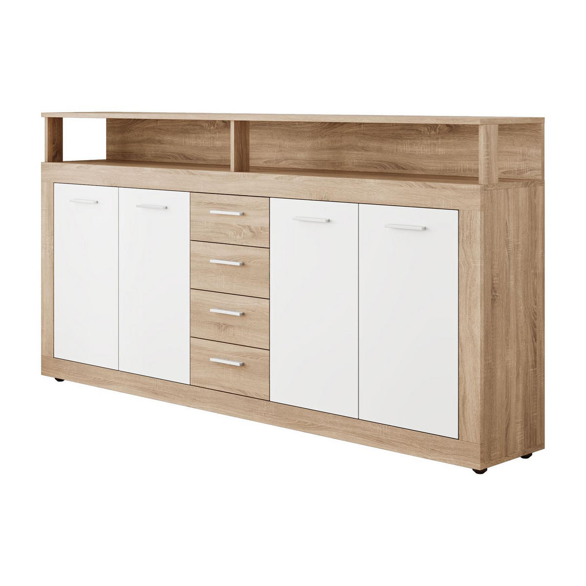 KOMMODE ROMANO mit Schubladen - Eichefarben/Weiß, Holzwerkstoff (190/96/32cm) - Lookway