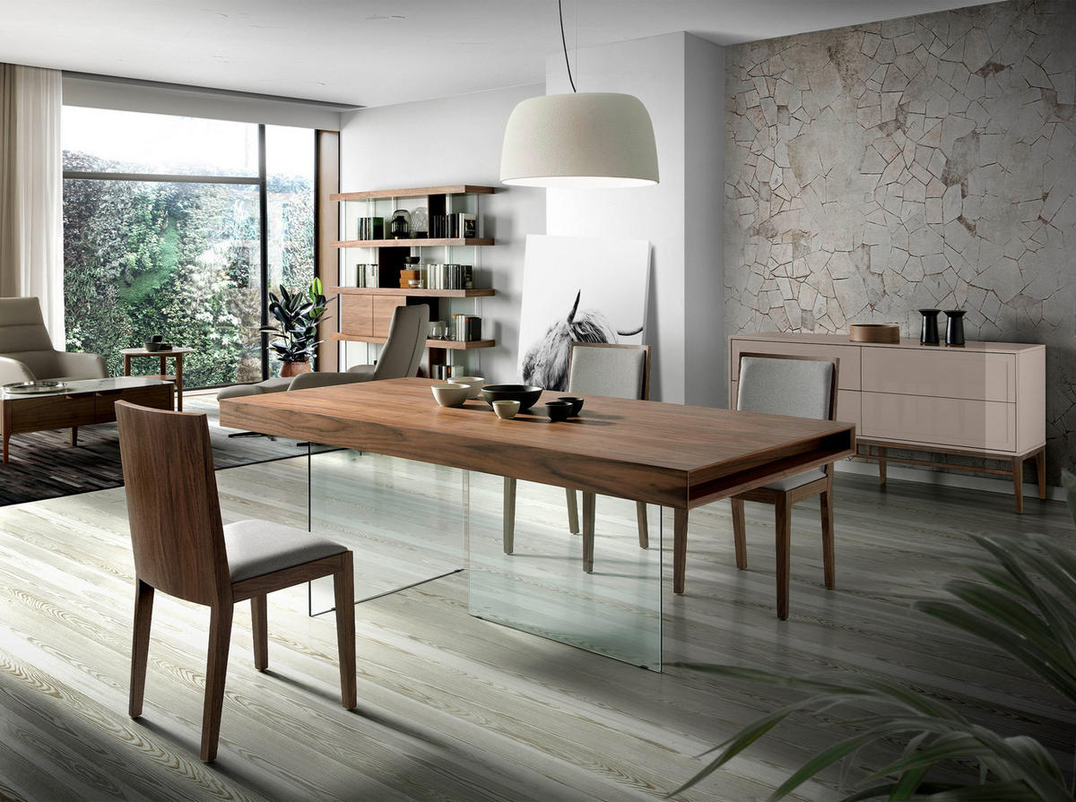 SIDEBOARD Walnuss Grau 160/45/80 cm - Walnussfarben/Grau, Holz (160/80/45cm) - ANGEL CERDA
