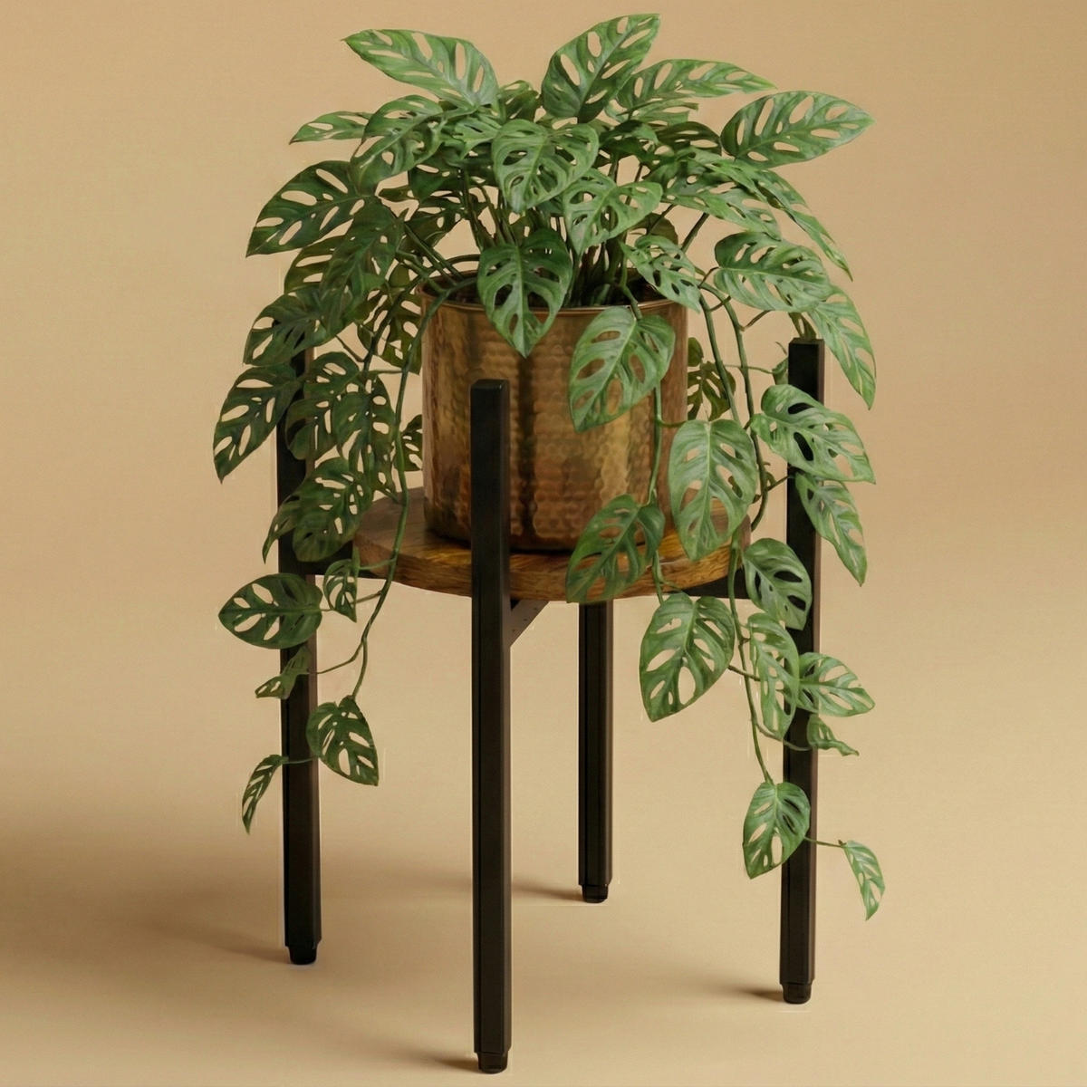 BLUMENSTÄNDER Lum 32/41 cm - Braun, Holzwerkstoff (32/41/32cm) - EDAXO