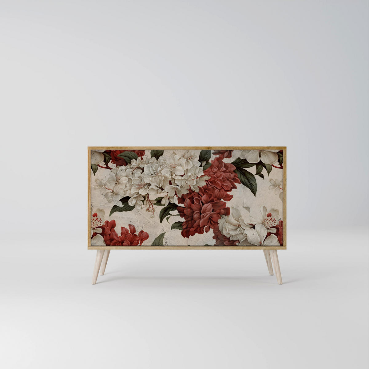 SIDEBOARD EPHEMERAL DAYS, Eicheneffekt, 111x42x77,5 cm, 2 Türen - Eichefarben/Buchefarben, Holzwerkstoff/Buchenholz (111/77.5/42cm) - SpaceRebels