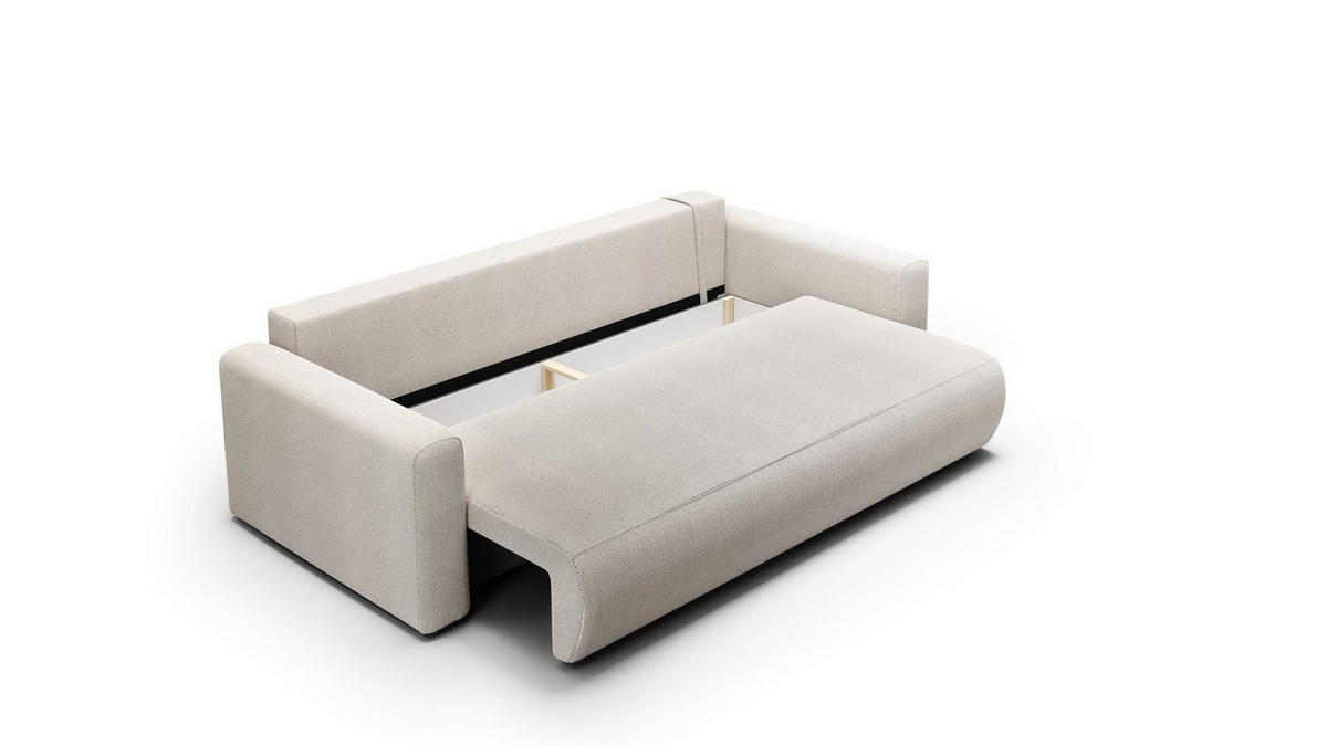 SOFA Schlafsofa Chaira - Hellgrau, Holzwerkstoff/Textil (238/85/103cm) - Fun Möbel
