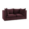 2-SITZER SOFA Samt Stoff Rot - Bordeaux/Schwarz, Holzwerkstoff/Kunststoff (180/77/90cm) - LaMiaSofa