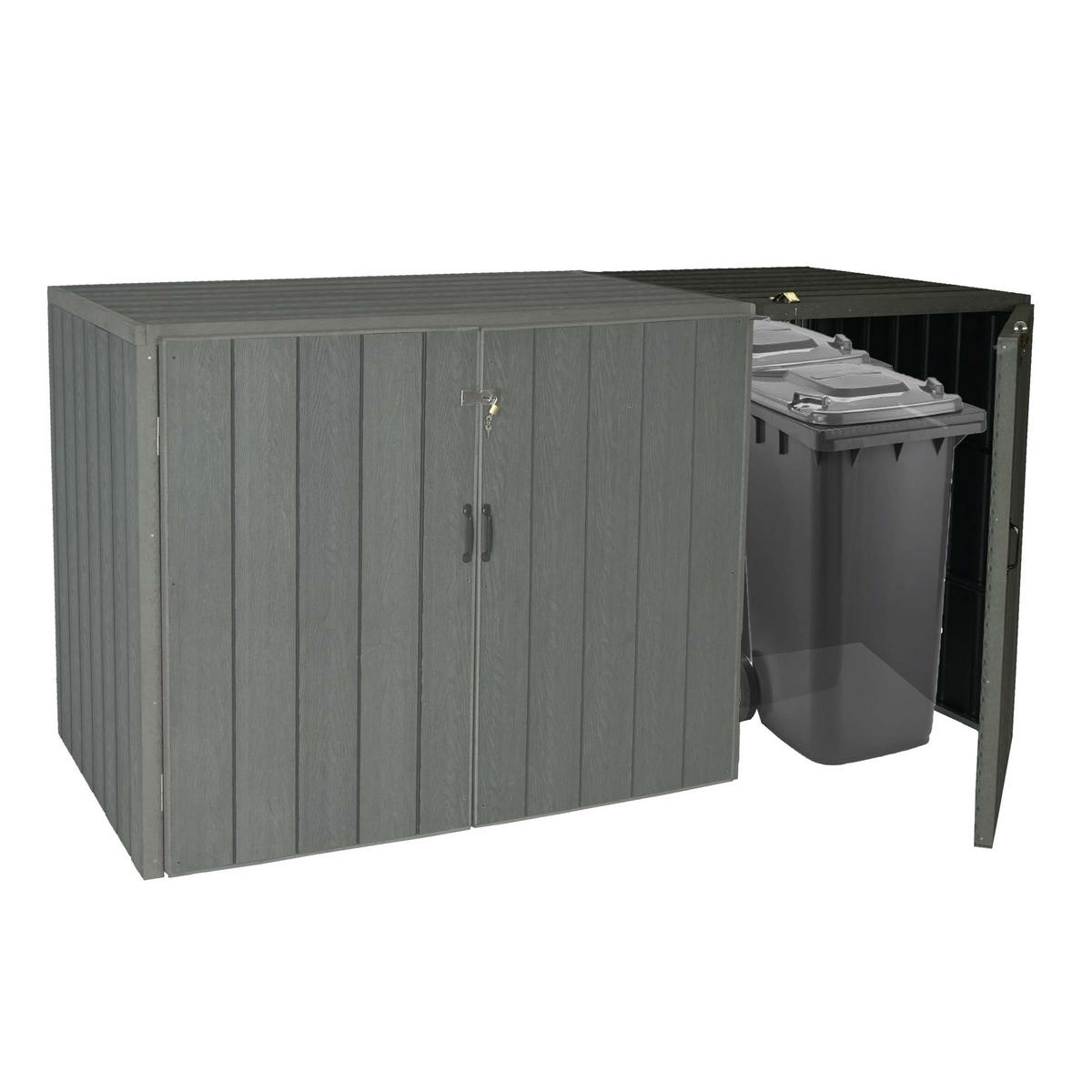 MÜLLTONNENBOX ERWEITERUNG Grau - Grau, Metall (79/117/105cm) - MCW